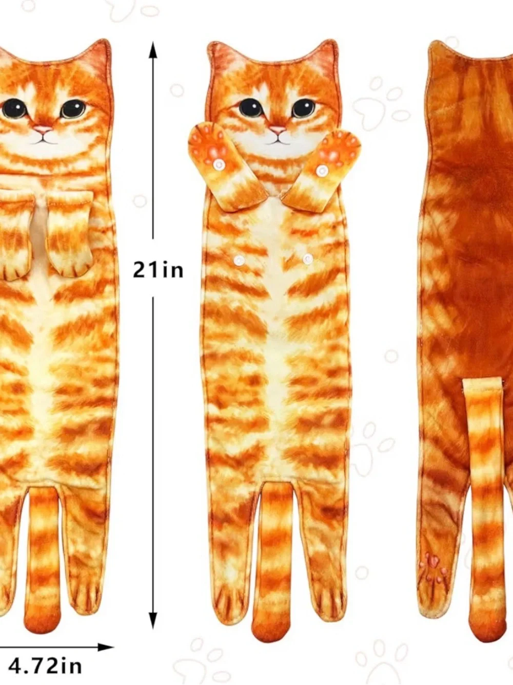 Orange Cat Hand Decorative Towel